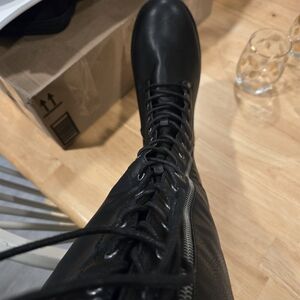 Torrid Wide Calf 10WW Black Lace Up Boots